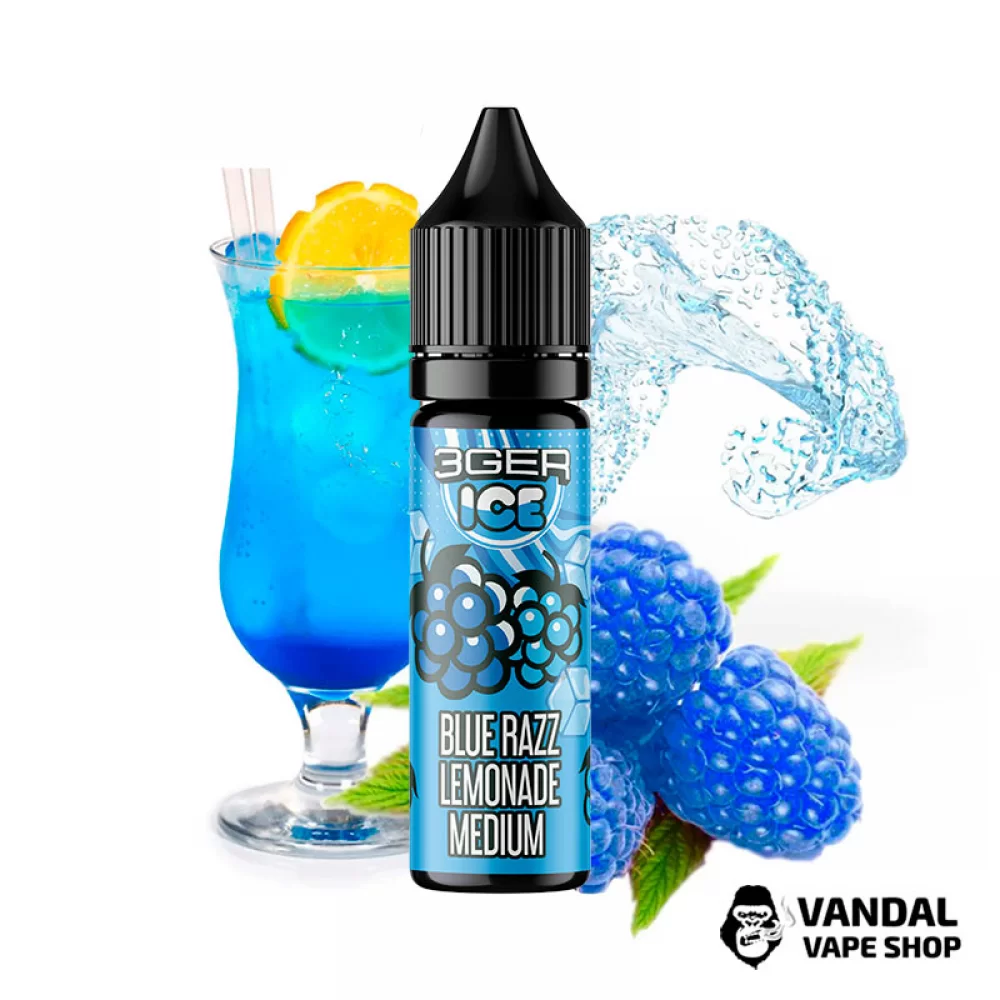 РІДИНА 3Ger Salt 15 мл НА СОЛЬОВОМУ НІКОТИНІ 50 мг зі смаком лимонаду з блакитною малиною