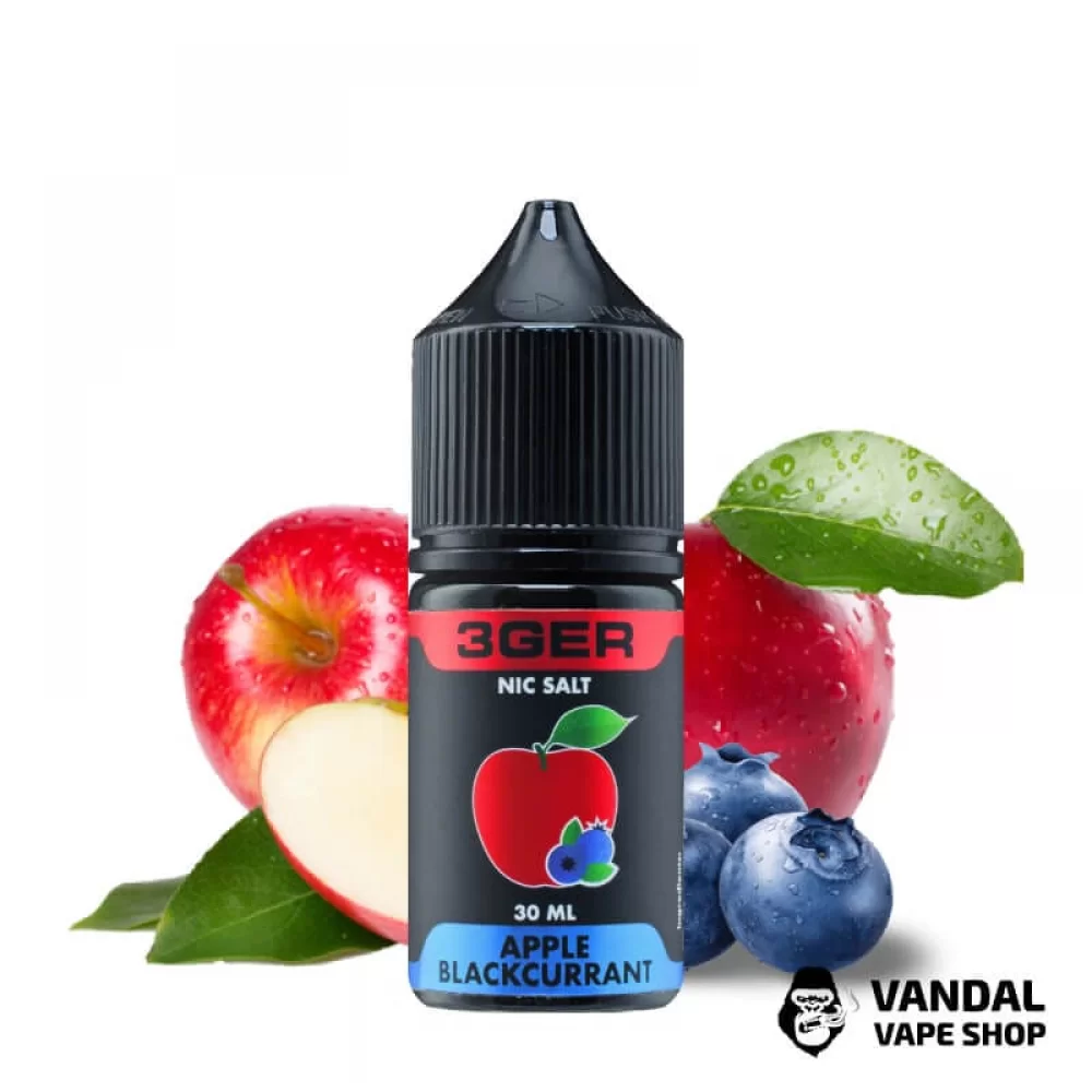 ЖИДКОСТЬ 3Ger Salt - Apple Blackcurrant 30 мл 50 мг НА СОЛЕВОМ НИКОТИНЕ СО ВКУСОМ черники с яблоком
