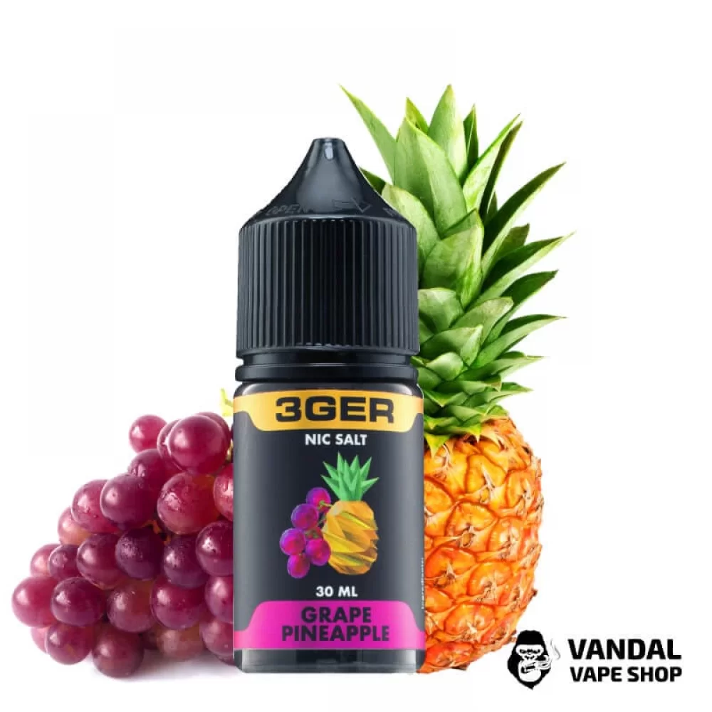 ЖИДКОСТЬ 3Ger Salt - Grape Pineapple 30 мл 50 мг НА СОЛЕВОМ НИКОТИНЕ со вкусом винограда с ананасом ЖИДКОСТЬ 3Ger Salt - Grape Pineapple 30 мл 50 мг НА СОЛЕВОМ НИКОТИНЕ со вкусом винограда с ананасом