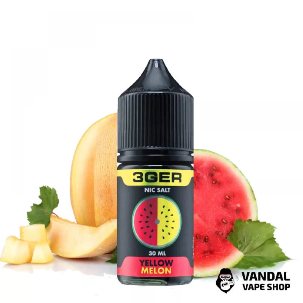 ЖИДКОСТЬ 3Ger Salt - Yellow Melon 30 мл 35 мг НА СОЛЕВОМ НИКОТИНЕ СО ВКУСОМ дыни с арбузом