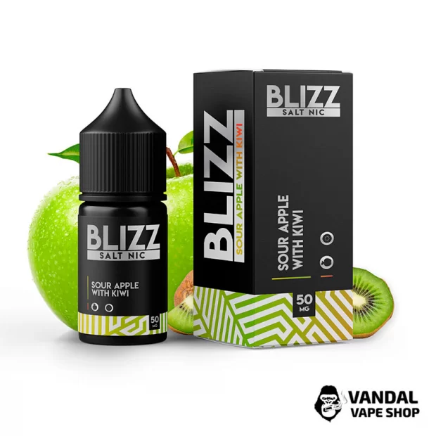 ЖИДКОСТЬ Blizz Salt 30 мл НА СОЛЕВОМ НИКОТИНЕ 30 мг со вкусом кислого яблока и киви