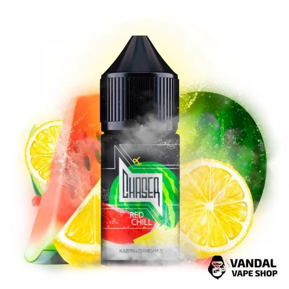 РІДИНА Chaser Salt - Red Chill 30 мл 50 мг НА СОЛЬОВОМУ НІКОТИНІ З СМАКОМ сицилійського лимонаду з м'якоттю кавуна РІДИНА Chaser Salt - Red Chill 30 мл 50 мг НА СОЛЬОВОМУ НІКОТИНІ З СМАКОМ сицилійського лимонаду з м'якоттю кавуна
