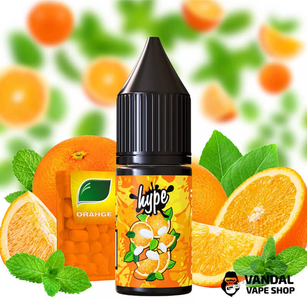 Жидкость Hype 10 мл 15 мг на солевом никотине со вкусом апельсина с мятой Жидкость Hype 10 мл 15 мг на солевом никотине со вкусом апельсина с мятой
