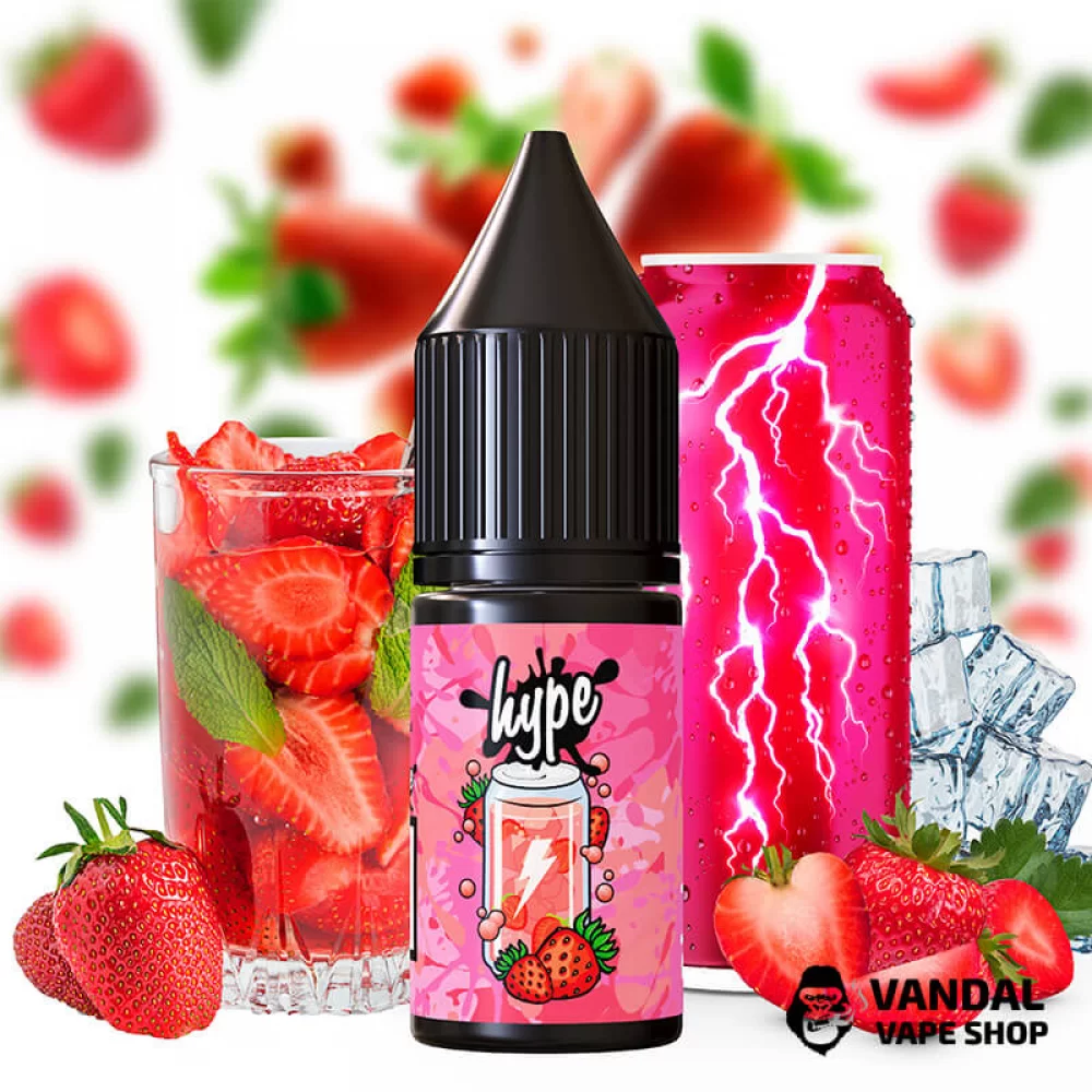 Жидкость Hype 10 мл 50 мг на солевом никотине со вкусом клубничного энергетика