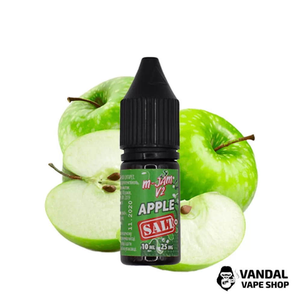 ЖИДКОСТЬ M-Jam V2 Salt 10 мл НА СОЛЕВОМ НИКОТИНЕ 50 мг со вкусом яблока ЖИДКОСТЬ M-Jam V2 Salt 10 мл НА СОЛЕВОМ НИКОТИНЕ 50 мг со вкусом яблока