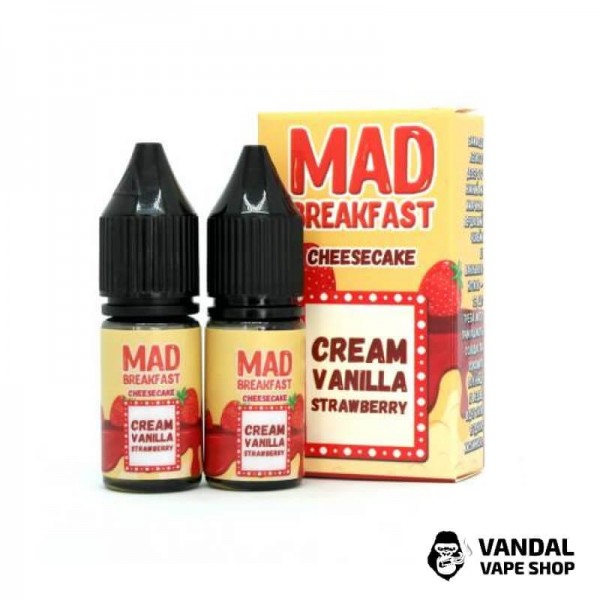 ЖИДКОСТЬ Mad Breakfast by Black Triangle Salt - Cheesecake 10 мл 50 мг НА СОЛЕВОМ НИКОТИНЕ со вкусом клубничного чизкейка