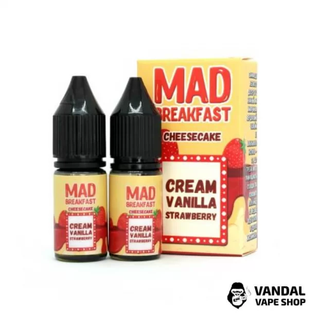 ЖИДКОСТЬ Mad Breakfast by Black Triangle Salt - Cheesecake 10 мл 50 мг НА СОЛЕВОМ НИКОТИНЕ со вкусом клубничного чизкейка