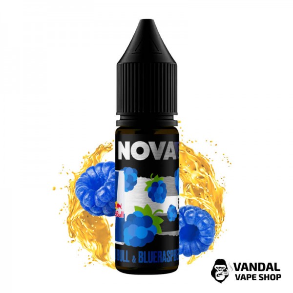 ЖИДКОСТЬ Nova Salt 15 мл НА СОЛЕВОМ НИКОТИНЕ 30 мг со вкусом энергетика и голубой малины