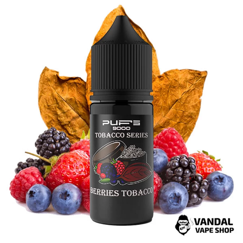 Жидкость PUFS 9000 30 мл на солевом никотине 65 мг со вкусом табака с ягодами Жидкость PUFS 9000 30 мл на солевом никотине 65 мг со вкусом табака с ягодами