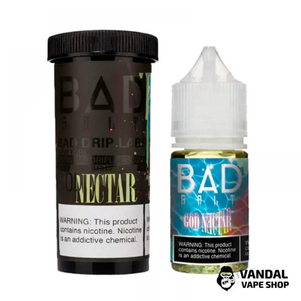 Преміальна сольова рідина Bad Drip Bad Salt 30 мл 45 мг зі смаком маракуйї, манго, апельсину та гуави Преміальна сольова рідина Bad Drip Bad Salt 30 мл 45 мг зі смаком маракуйї, манго, апельсину та гуави