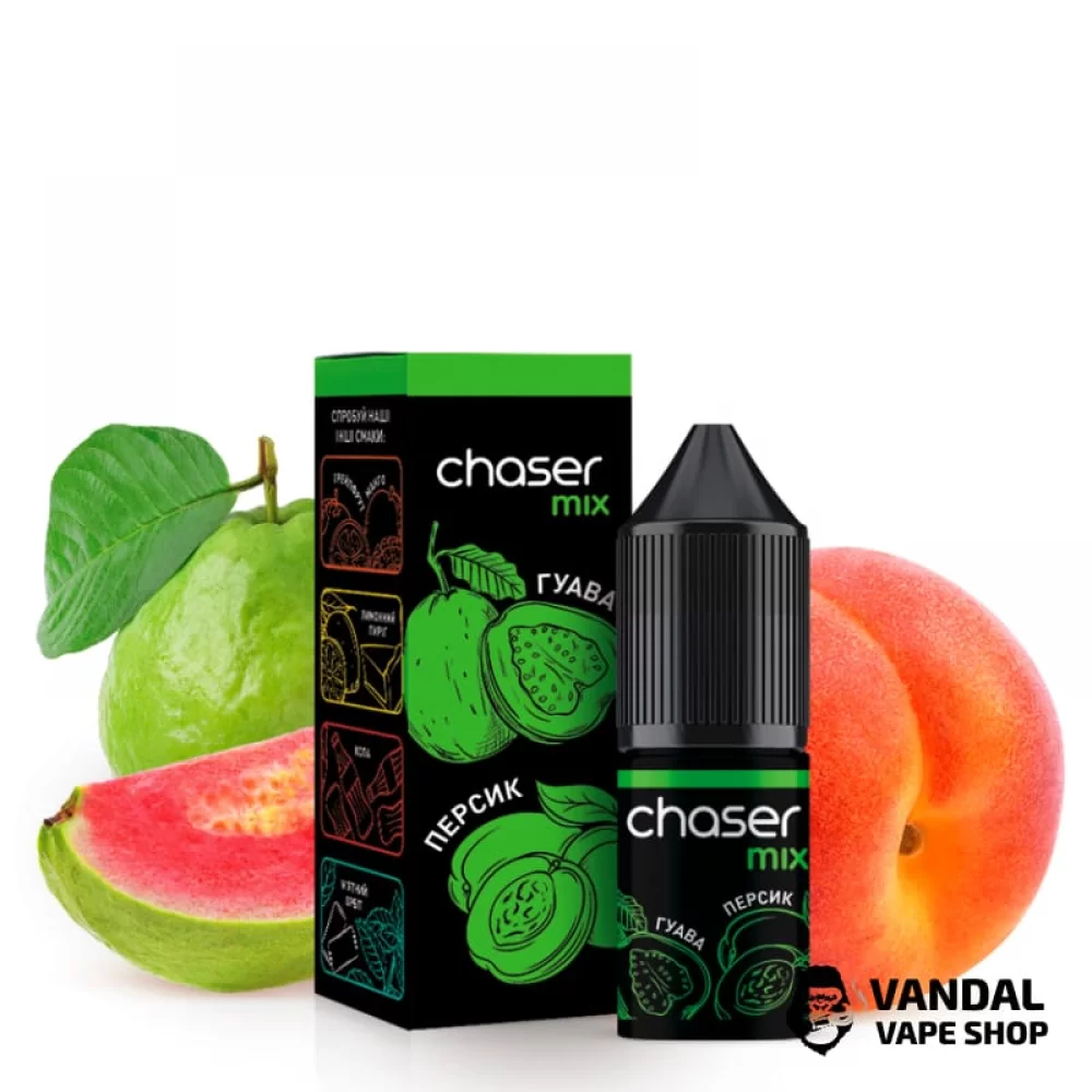 РІДИНА Chaser Mix SALT - Гуава Персик 10 мл 50 мг НА СОЛЬОВОМУ НІКОТИНІ З СМАКОМ гуави та персику РІДИНА Chaser Mix SALT - Гуава Персик 10 мл 50 мг НА СОЛЬОВОМУ НІКОТИНІ З СМАКОМ гуави та персику