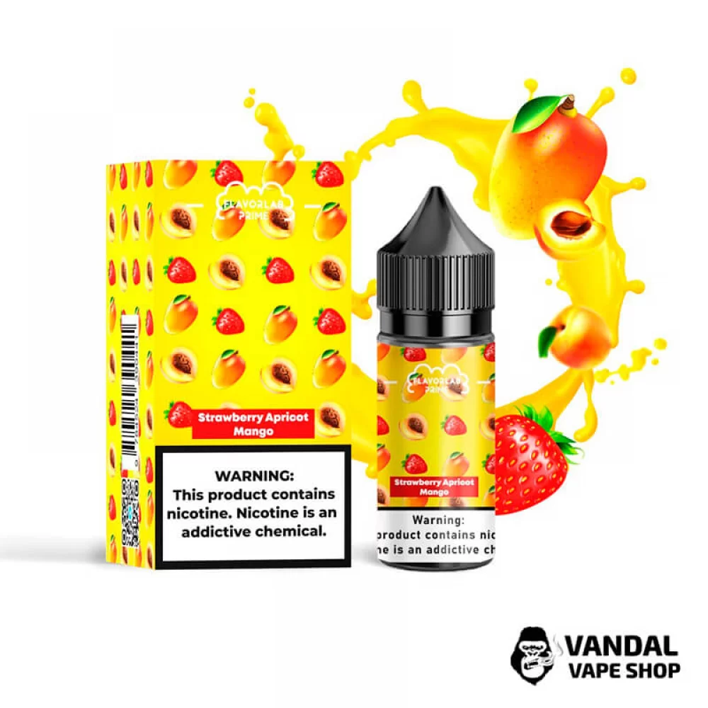 Жидкость Flavorlab Prime 30 мл 50 мг на солевом никотине со вкусом клубники, абрикоса и манго