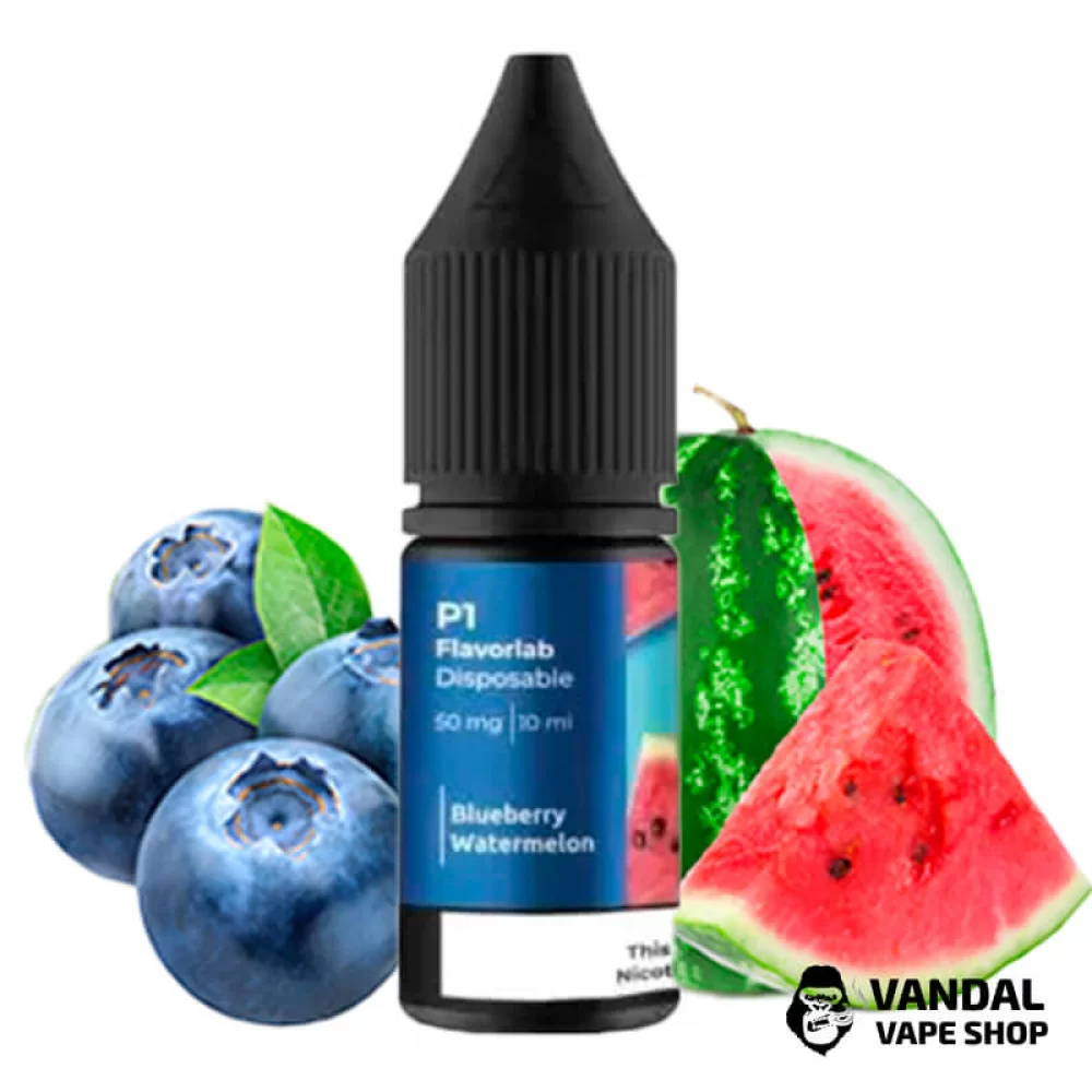 ЖИДКОСТЬ Flavorlab P1 10 мл НА СОЛЕВОМ НИКОТИНЕ 50 мг со вкусом черники и арбуза