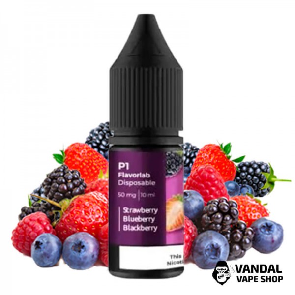ЖИДКОСТЬ Flavorlab P1 10 мл НА СОЛЕВОМ НИКОТИНЕ 50 мг со вкусом клубники, черники и ежевики