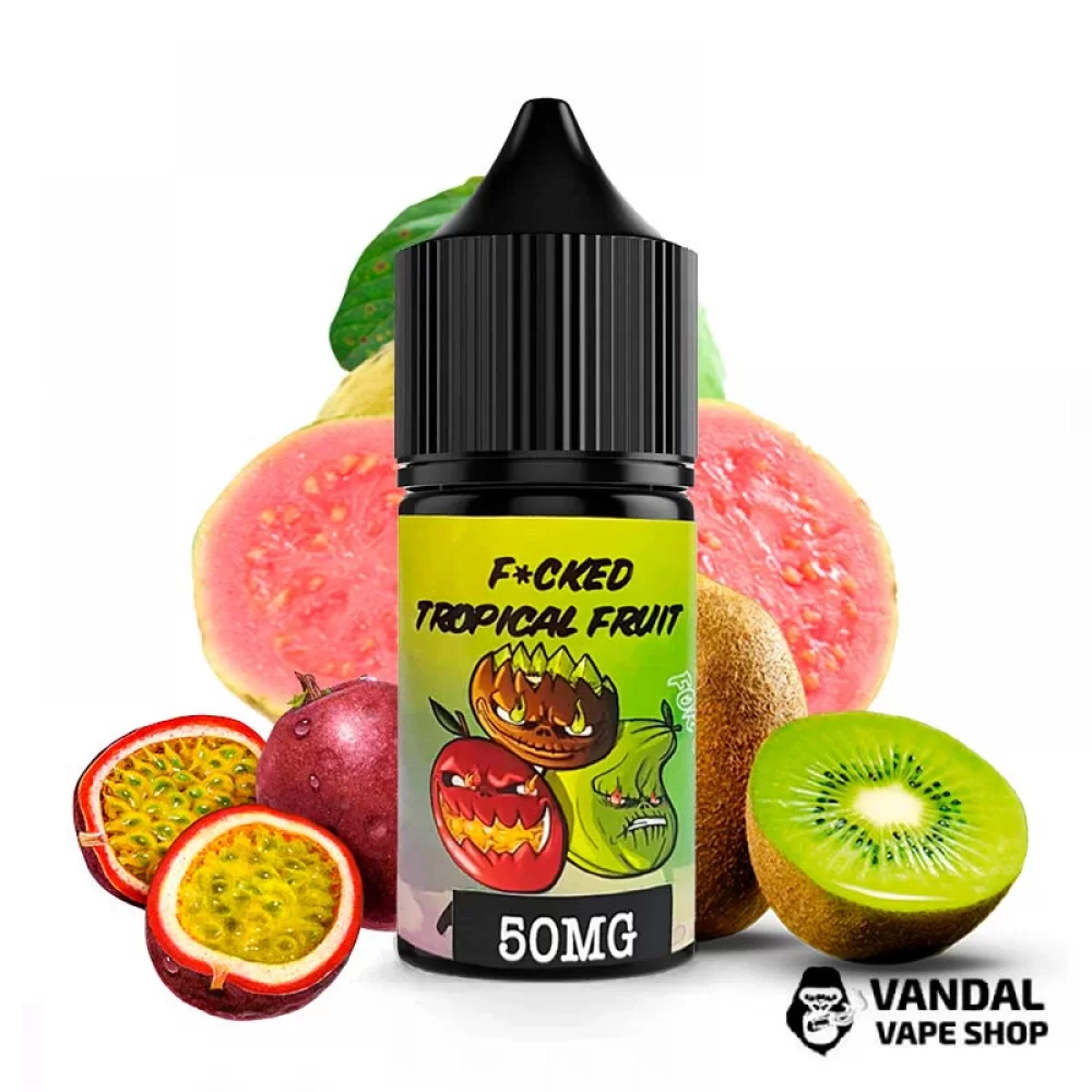 Рідина Fucked Salt 30 мл 25 мг на сольовому нікотині зі смаком ківі, маракуйї та гуави Рідина Fucked Salt 30 мл 25 мг на сольовому нікотині зі смаком ківі, маракуйї та гуави