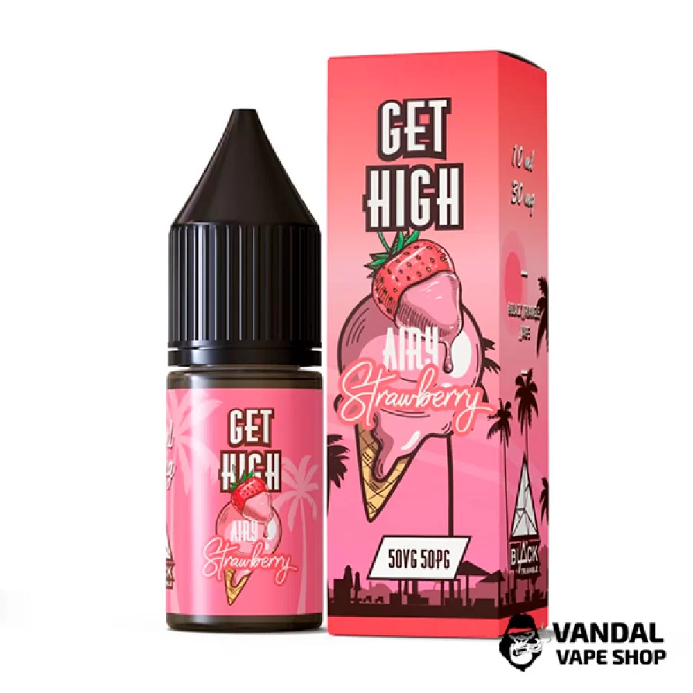 Рідина Get High - 10 мл НА СОЛьовому НіКОТИНі 50 мг зі смаком полуничного морозива