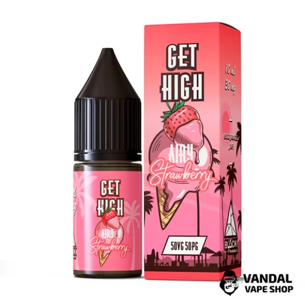 ЖИДКОСТЬ Get High - 10 мл, 50 мг НА СОЛЕВОМ НИКОТИНЕ 50 мг со вкусом клубничного мороженого