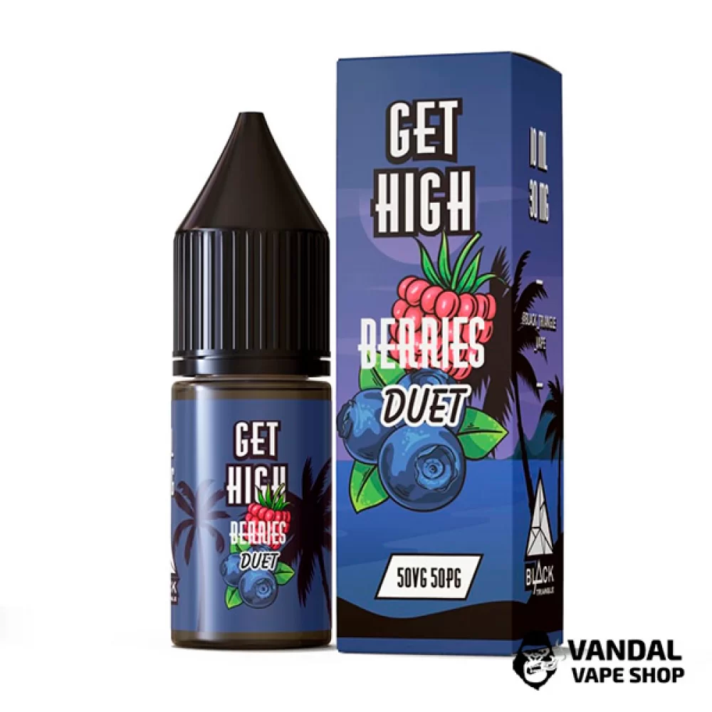 ЖИДКОСТЬ Get High - 10 мл НА СОЛЕВОМ НИКОТИНЕ 30 мг со вкусом черники и малины