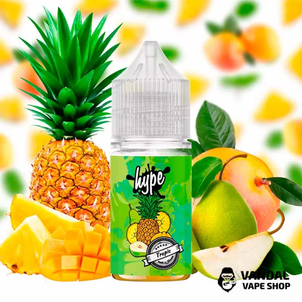Жидкость Hype 30 мл 30 мг на солевом никотине со вкусом манго, ананаса и груши Жидкость Hype 30 мл 30 мг на солевом никотине со вкусом манго, ананаса и груши