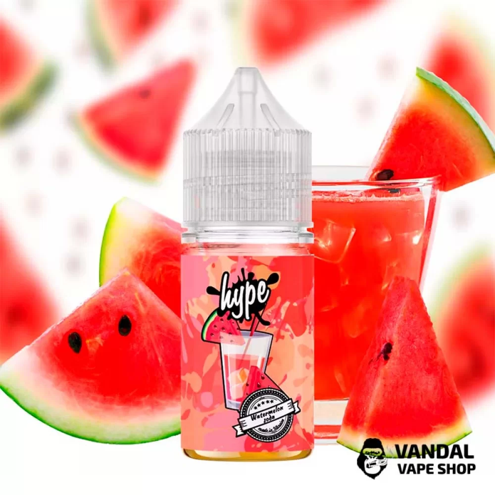 Рідина Hype 30 мл 15 мг на сольовому нікотині зі смаком кавунового лимонаду Рідина Hype 30 мл 15 мг на сольовому нікотині зі смаком кавунового лимонаду