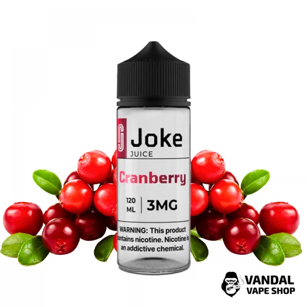 Жидкость Joke 120 мл на органическом никотине 3 мг со вкусом клюквы Жидкость Joke 120 мл на органическом никотине 3 мг со вкусом клюквы