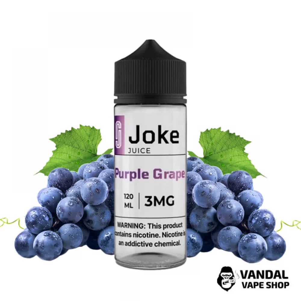Жидкость Joke 120 мл на органическом никотине 3 мг со вкусом синего винограда Жидкость Joke 120 мл на органическом никотине 3 мг со вкусом синего винограда
