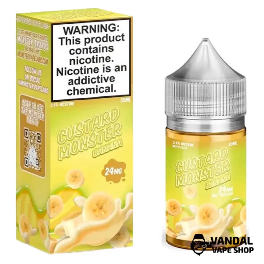 Премиальная солевая жидкость Custard Monster Salt 30 мл 48 мг со вкусом бананового заварного крема