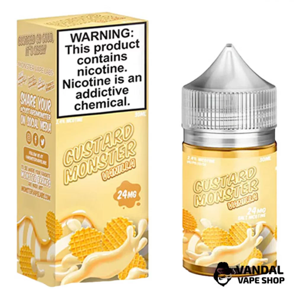 Преміальна сольова рідина Custard Monster Salt 30 мл 48 мг зі смаком ванільного заварного крему