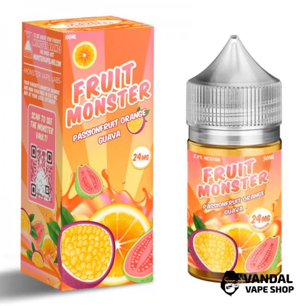 Преміальна сольова рідина Fruit Monster Salt 30 мл 24 мг зі смаком маракуйї, апельсина та гуави