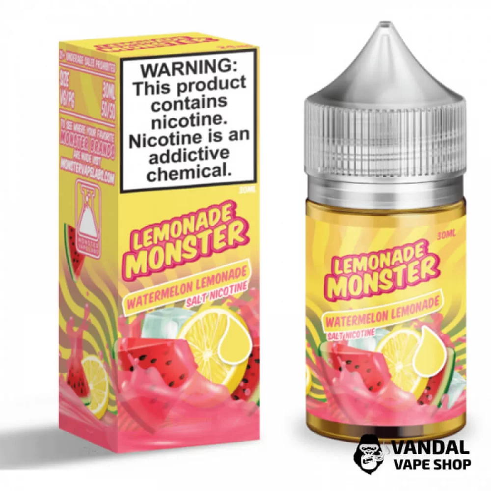 Премиальная солевая жидкость Lemonade Monster Salt 30 мл 24 мг со вкусом арбузного лимонада