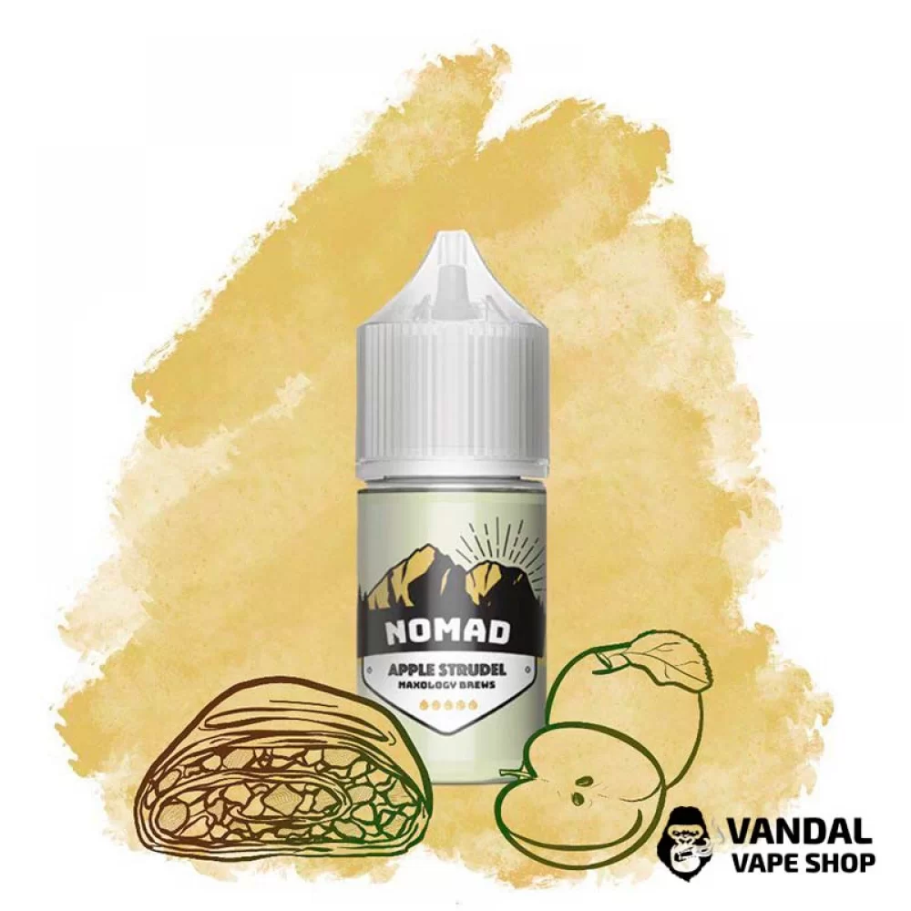 Рідина NOMAD Salt 30 мл 50 мг на сольовому нікотині зі смаком яблучного пирога Рідина NOMAD Salt 30 мл 50 мг на сольовому нікотині зі смаком яблучного пирога