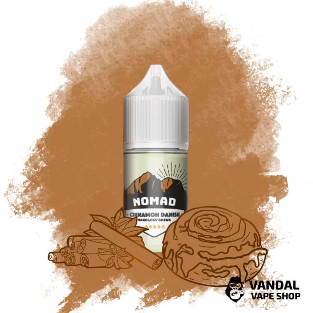 Рідина NOMAD Salt 30 мл 50 мг на сольовому нікотині зі смаком булочки з корицею Рідина NOMAD Salt 30 мл 50 мг на сольовому нікотині зі смаком булочки з корицею