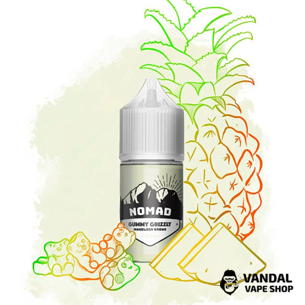 Жидкость NOMAD Salt 30 мл 50 мг на солевом никотине со вкусом мармеладных мишек Жидкость NOMAD Salt 30 мл 50 мг на солевом никотине со вкусом мармеладных мишек