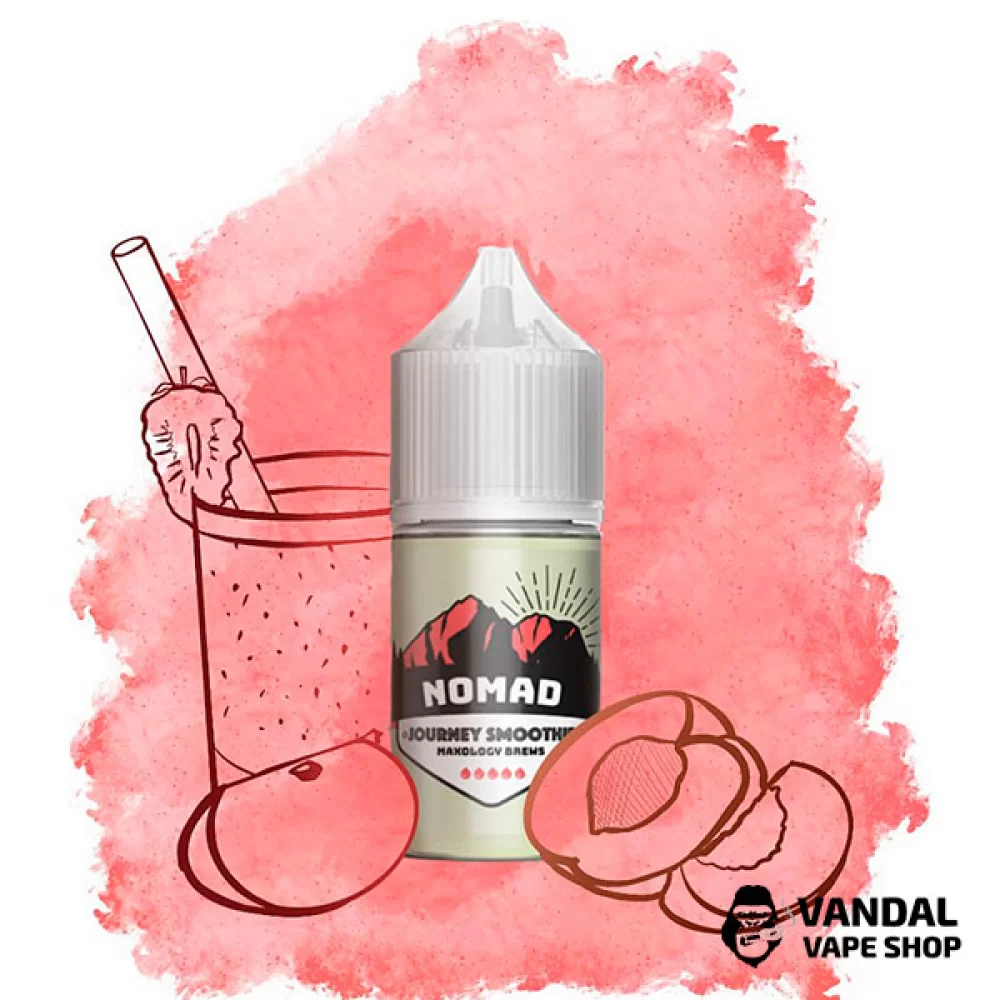 Рідина NOMAD Salt 30 мл 50 мг на сольовому нікотині зі смаком смузі із зеленого яблука, полуниці та персика Рідина NOMAD Salt 30 мл 50 мг на сольовому нікотині зі смаком смузі із зеленого яблука, полуниці та персика