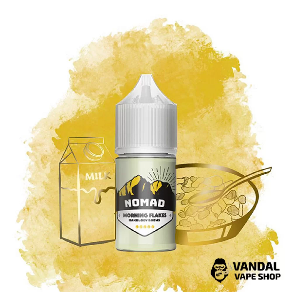 Рідина NOMAD Salt 30 мл 50 мг на сольовому нікотині зі смаком пластівців з молоком