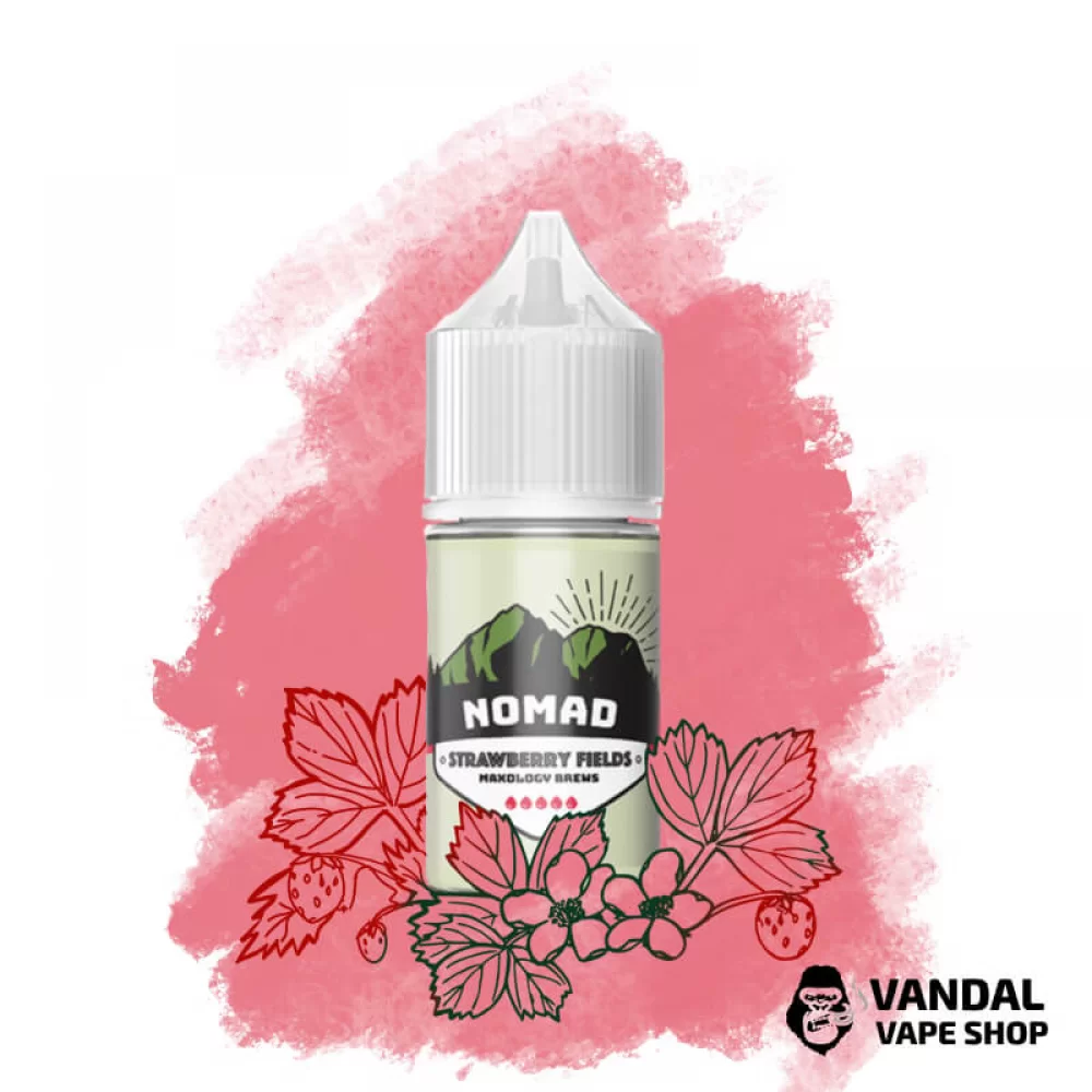 Жидкость NOMAD Salt 30 мл 50 мг на солевом никотине со вкусом клубники с холодком Жидкость NOMAD Salt 30 мл 50 мг на солевом никотине со вкусом клубники с холодком