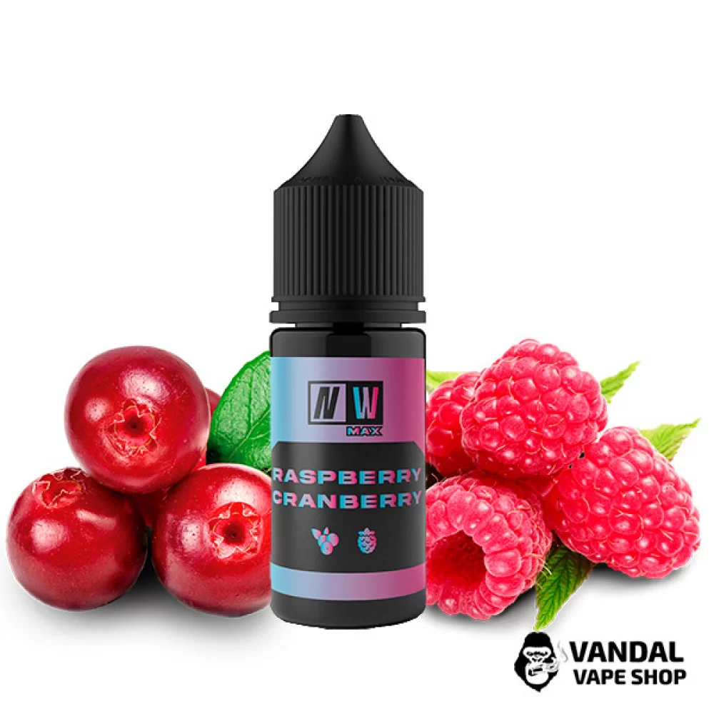Рідина NW MAX Salt 30 мл на сольовому нікотині 30 мг зі смаком малини та журавлини Рідина NW MAX Salt 30 мл на сольовому нікотині 30 мг зі смаком малини та журавлини