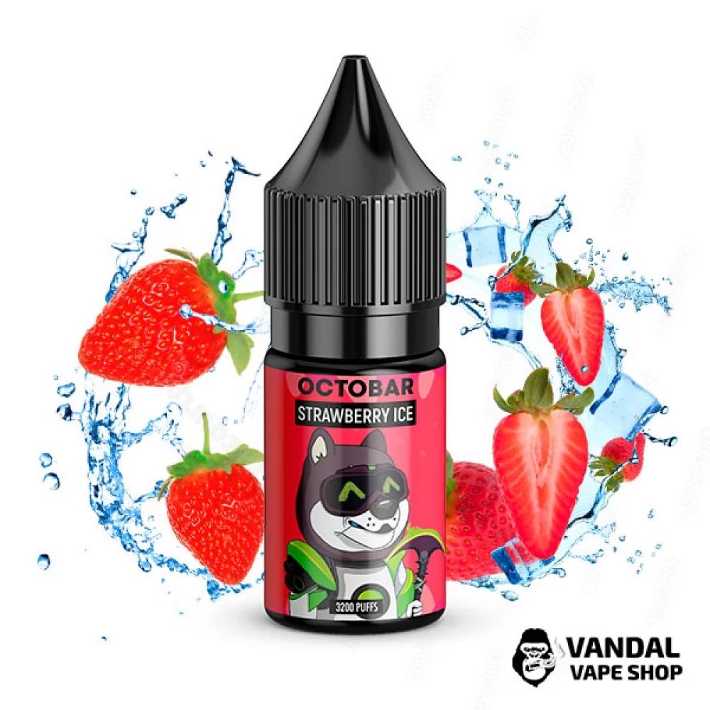 ЖИДКОСТЬ Octobar 10 мл НА СОЛЕВОМ НИКОТИНЕ 50 мг со вкусом клубники со льдом ЖИДКОСТЬ Octobar 10 мл НА СОЛЕВОМ НИКОТИНЕ 50 мг со вкусом клубники со льдом