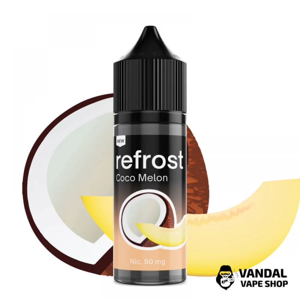 Жидкость Refrost 30 мл на солевом никотине 50 мг со вкусом кокоса и дыни Жидкость Refrost 30 мл на солевом никотине 50 мг со вкусом кокоса и дыни