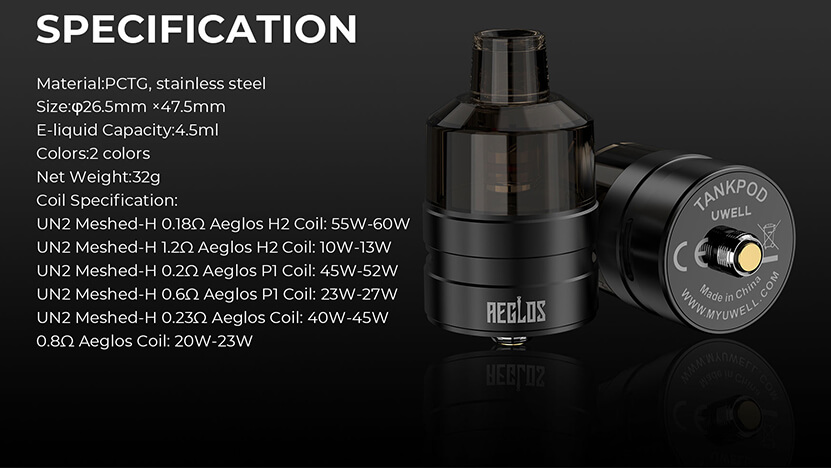 Атомайзер UWELL AEGLOS Tank Pod Kit - Matte Black 3866 купити за ціною ...